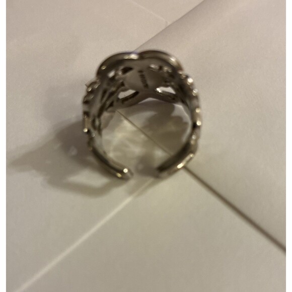 Vintage Sarah Coventry Filigree Silvertone Ring Black Onyx Gemstone - Picture 3 of 6